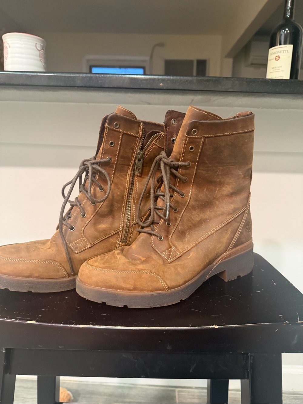 Men's Brown Lace-Up Leather Boots